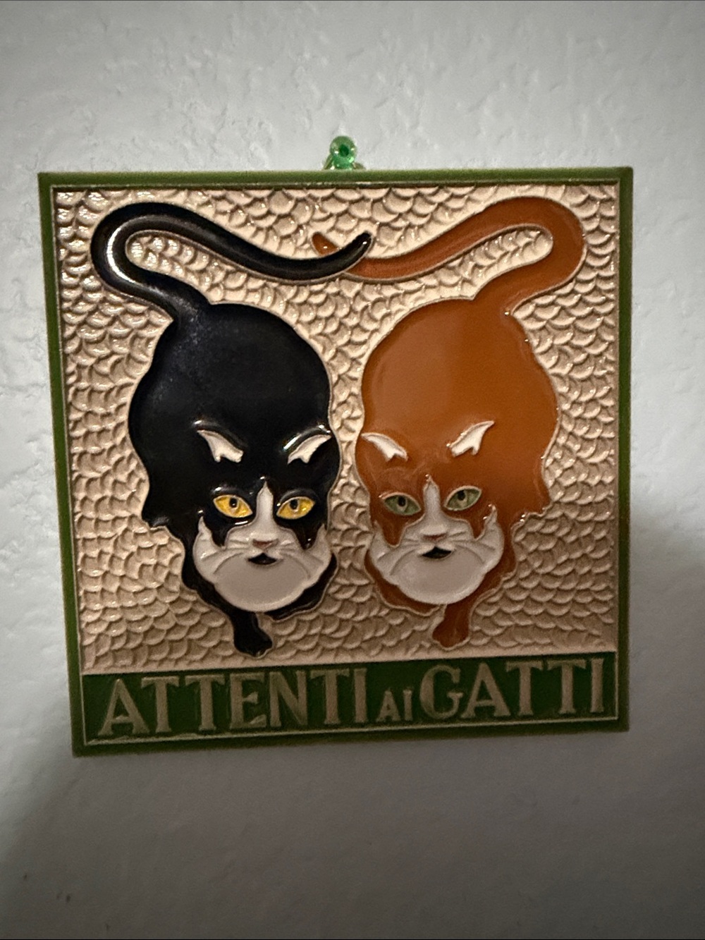 Attenti ai Gatti Decorative Cat Wall Plaque – Black & Orange